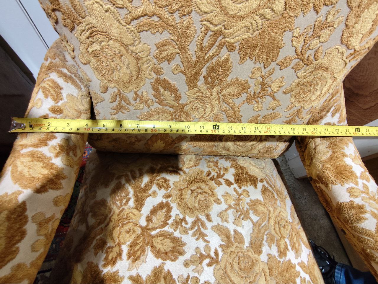 A Victorian mahogany framed Low Armchair, covered in floral brocade in the manner of Howard, on - Image 4 of 9