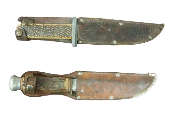 Militaria: An English bone handled 'Sheffield' Hunting Knife, stamped William Rodgers, with shaped - Bild 2 aus 2