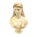 Ferdinando Vichi, French (1875-1945) "Classical Lady," marble, depicting elegant Lady with