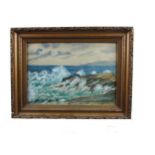 Kathleen Marescaux, Irish (1868-1944) "Study of Mediterranean Rough Sea," watercolour, approx. 25cms