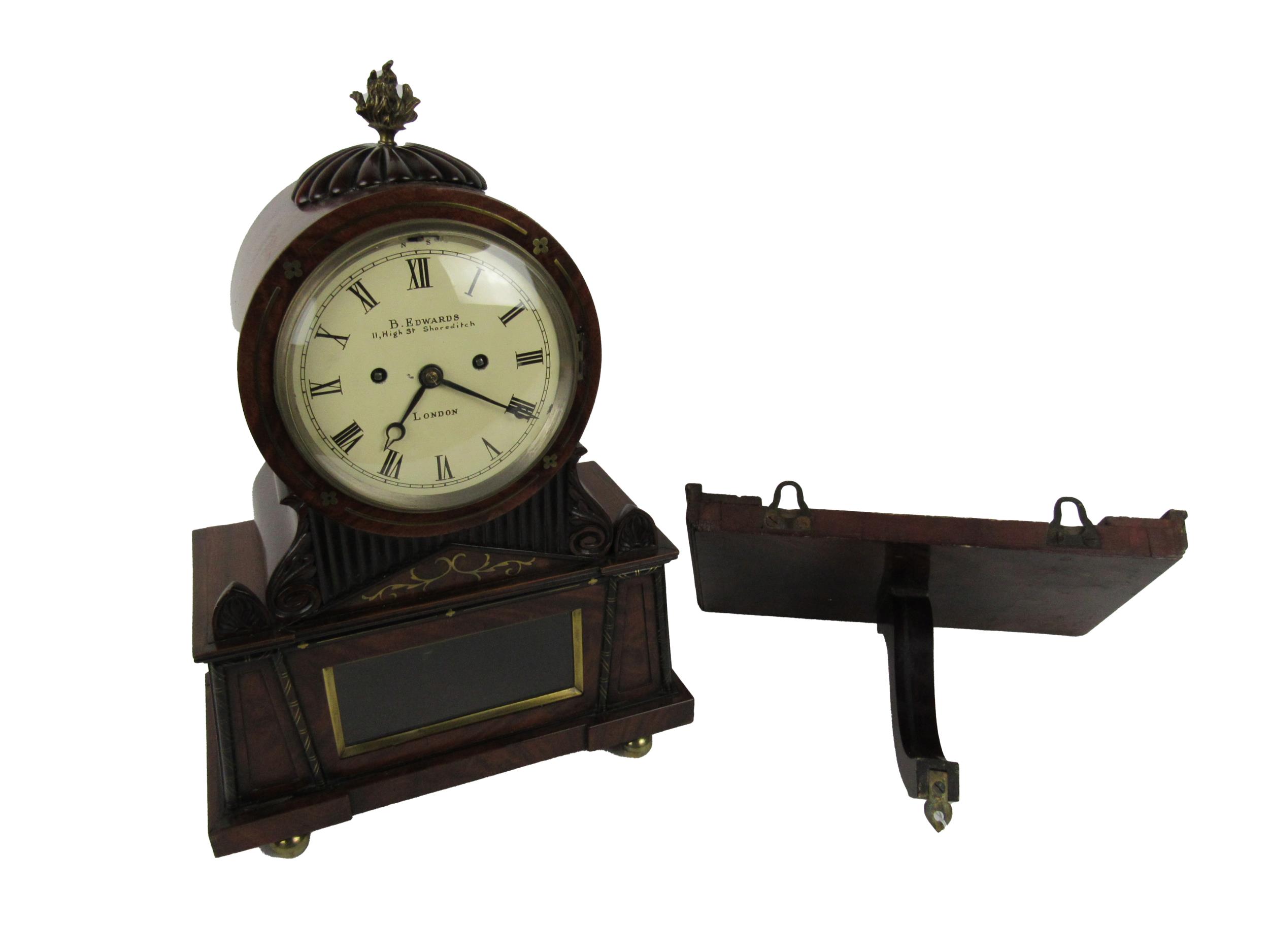 A very fine quality Regency period English Bracket Clock, the circular top with brass flame finial - Image 2 of 11