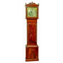 A very fine Irish Longcase Clock, the shaped cornice above a square brass dial, Signed  Dan O'Neill,