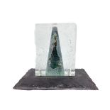 Bob Frazier - 21st Century Art Glass on slate, "Steps," 24cms x 29cms (9 1/2" x 11 1/2"). (1)