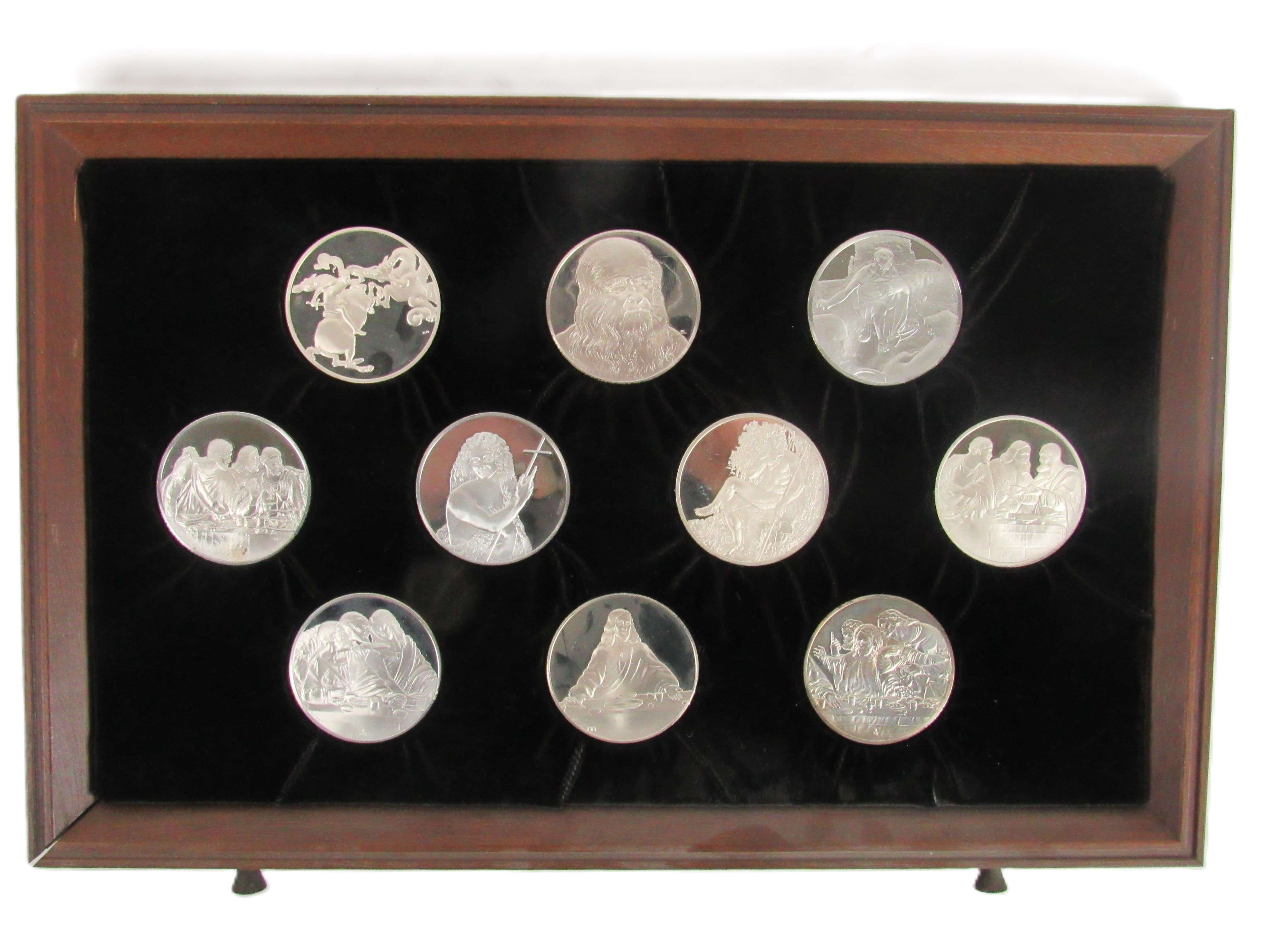 [Franklin Mint] [The Genius of Leonardo da Vinci] A collection of 50 Sterling silver Coins, in a - Bild 4 aus 10