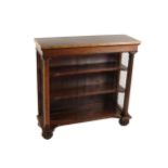 A fine quality William IV rosewood Open Bookcase, in the manner of Gillows, the plain top over a