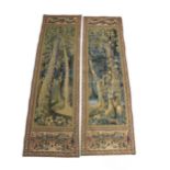 A pair of attractive Flemish Tapestries, each of portrait form, decorated in the typical taste, with
