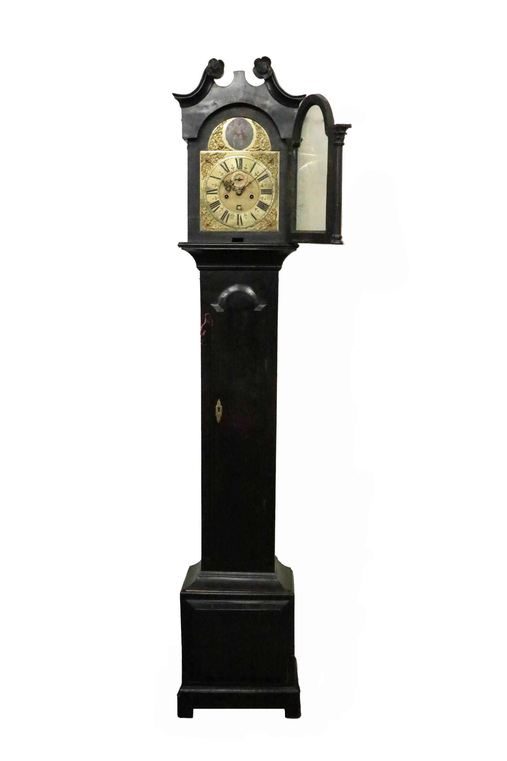 An important early 18th Century Irish mahogany cased Grandfather Clock, of narrow proportions, the