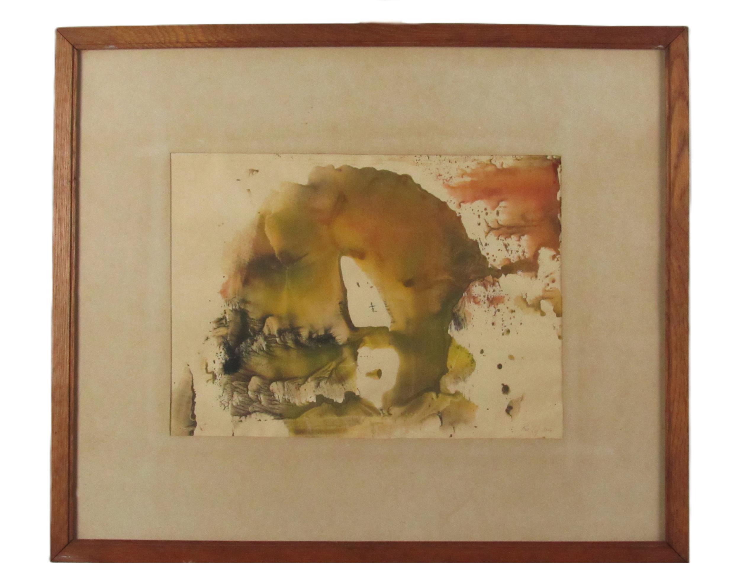 John Kelly, RHA (1932-2006) "Abstract Landscape on Green," watercolour, approx. 25cms x 35cms (10" x