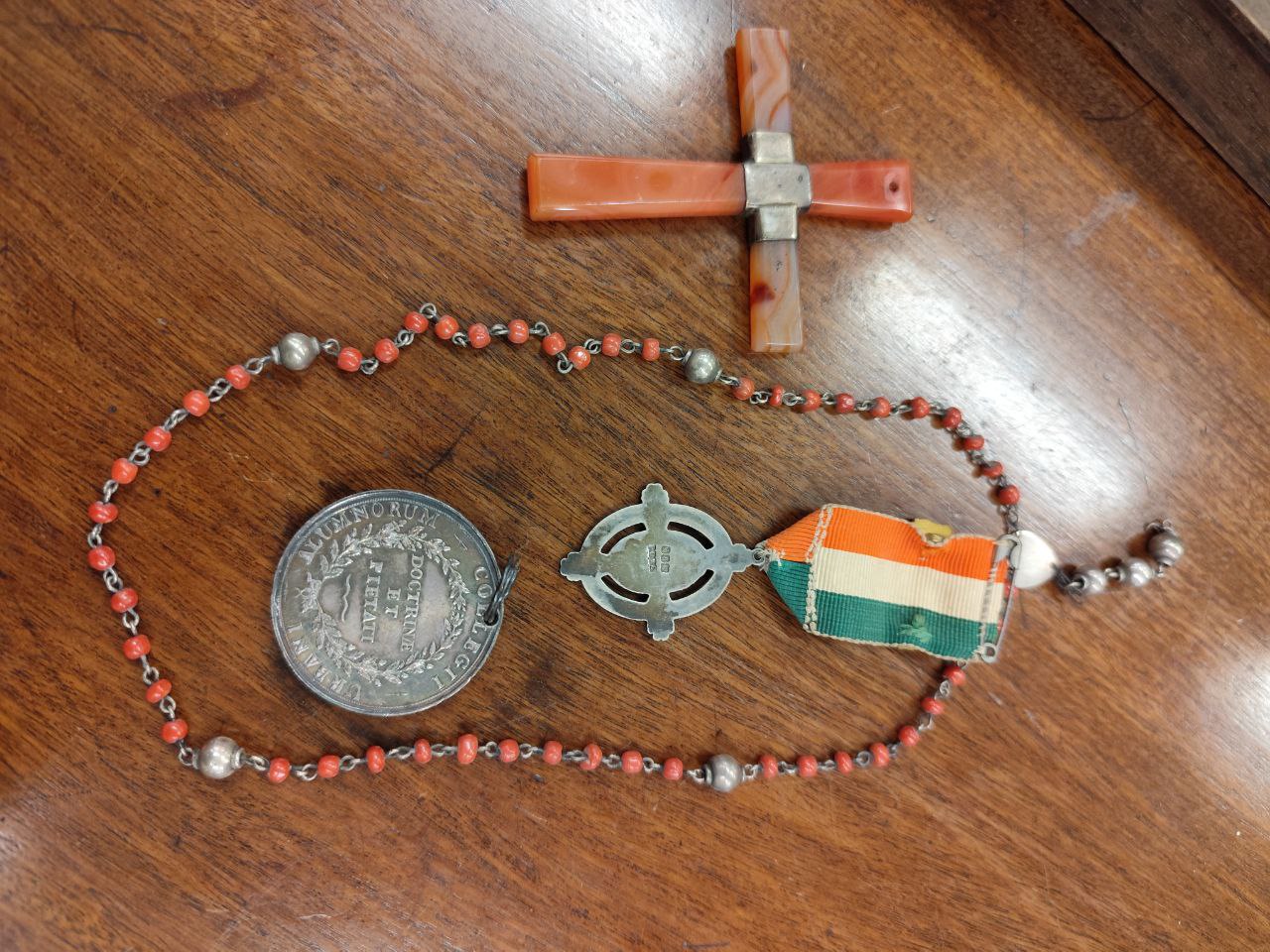 A varied collection of Religious Artefacts, including an early 18th Century silver Reliquary Cross - Image 10 of 16