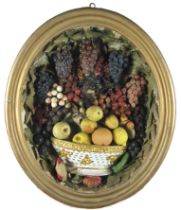 A fine quality 19th Century Diorama model of a Fruit Garland, containing lemon, pears, grapes,