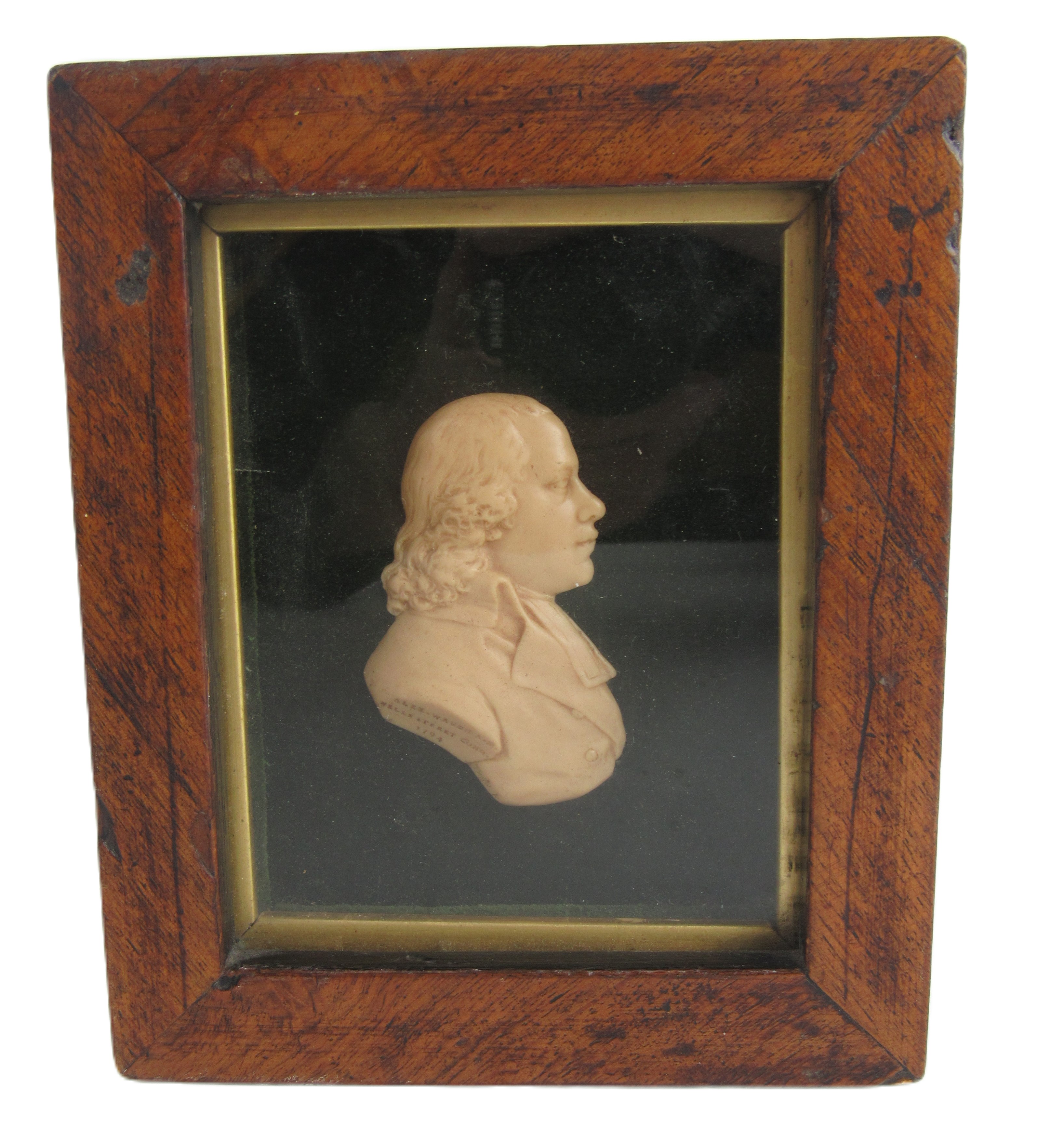 James Tassie, Scottish (1735-1799) "Reverend Alexander Waugh," wax portrait relief, mounted on green