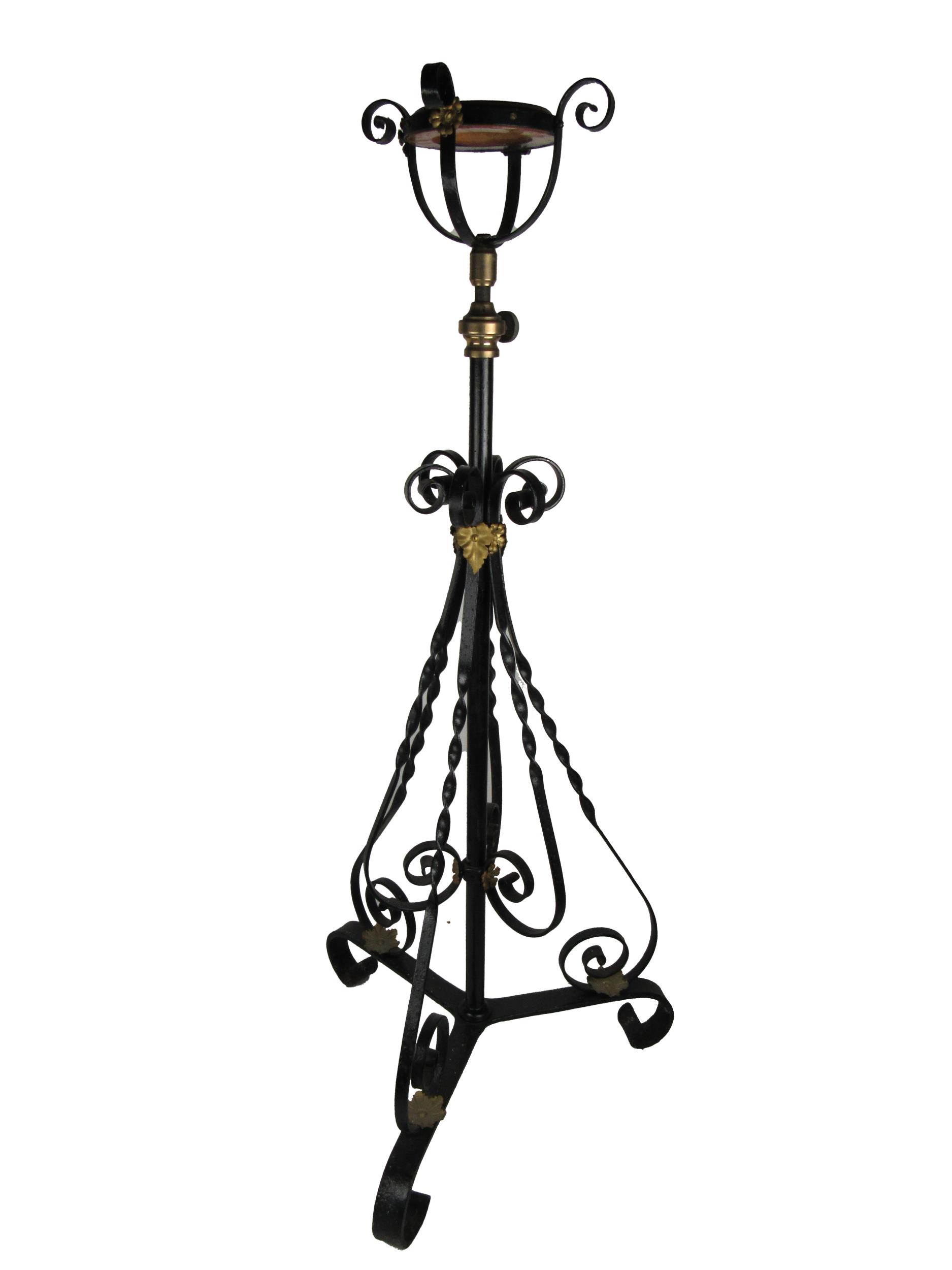 A Victorian cast iron Lamp Stand, on adjustable tripod base. (1) Provenance: The Russell Family,