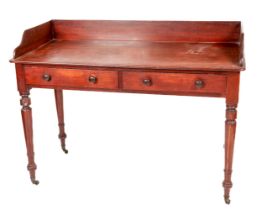 A Victorian Irish mahogany Dressing Table, by Strahan & Co. (Dublin), stamped and numbered '