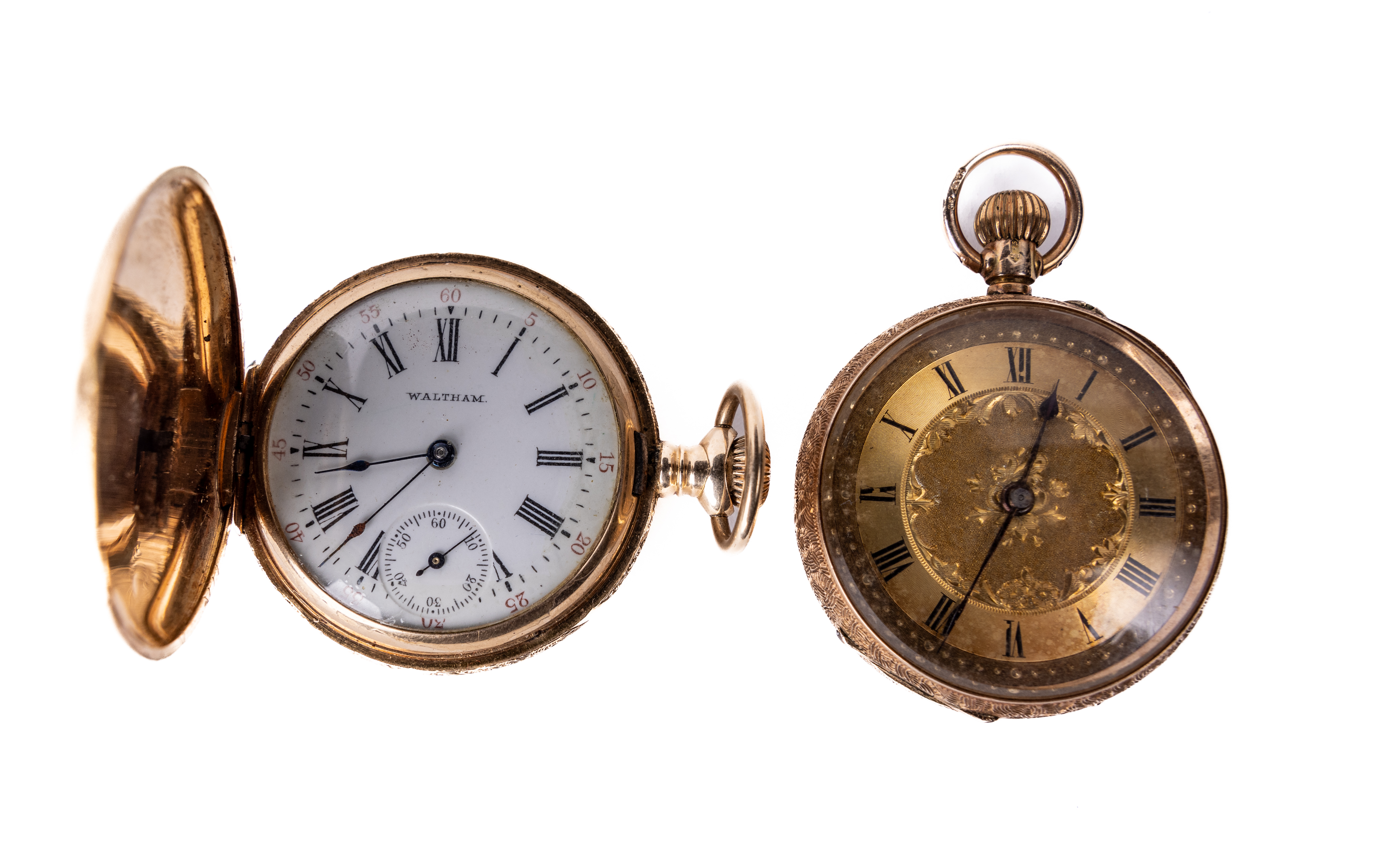 An American 14ct gold cased and engraved small Pocket Watch, by American Waltham Watch Co., with