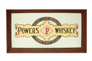 A large and important original Advertisement or branded Mirror, for 'Powers Whiskey - John's Lane