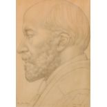 John Luke (1906-1975) "Sir William  Whitelaw," pencil sketch, side profile portrait, approx. 37cms x