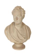 A 19th Century plaster cast Bust of Lord Byron, approx. 56cms (22") high. (1)