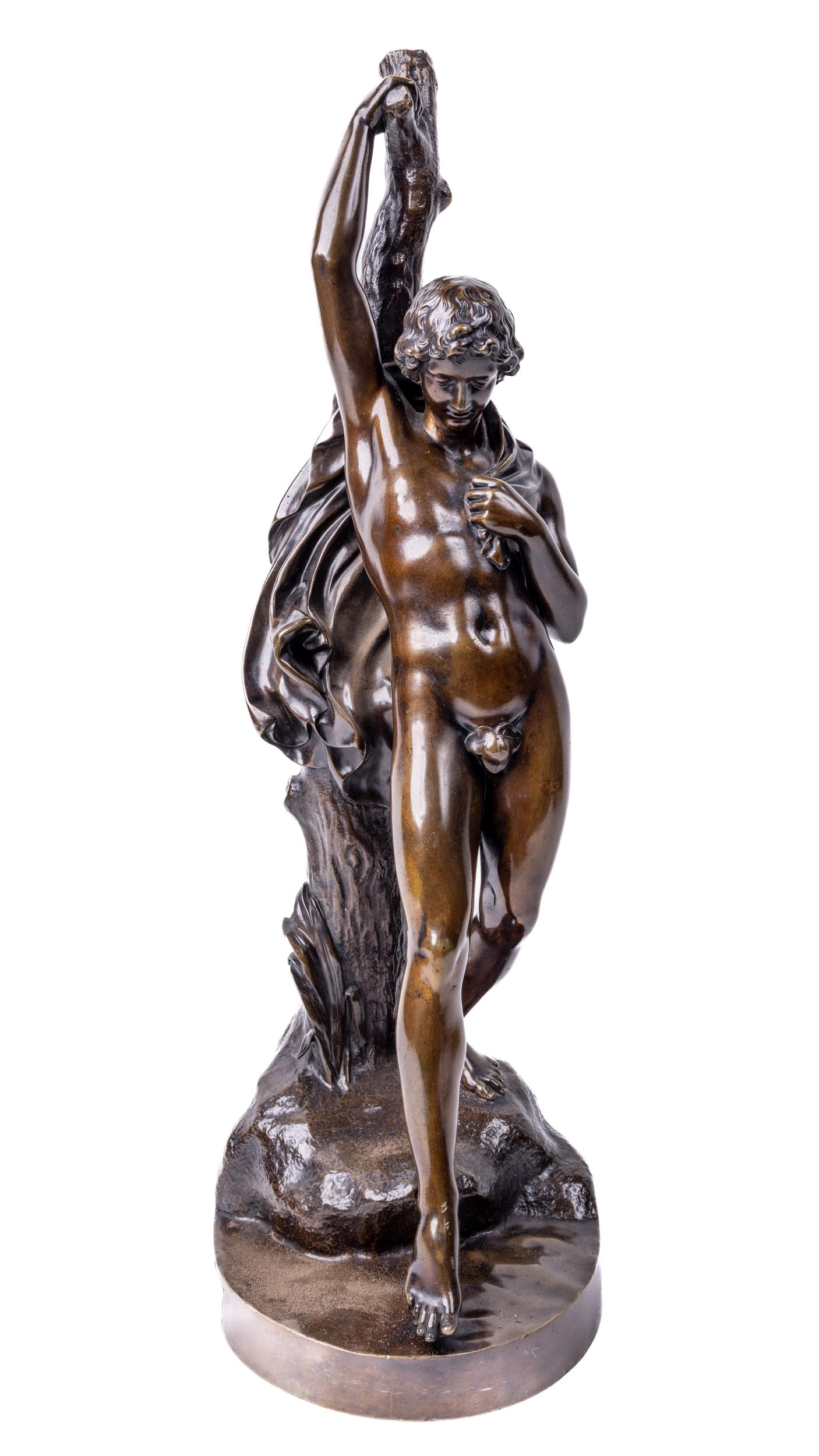 John Henry Foley, Irish (1818-1874) "A Youth at a Stream" bronze, approx. 55cms (21 1/2") high,