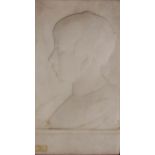 Francis Wiles, Irish (1889-1956) "Side Profile of an elegant Young Woman," marble, signed  and