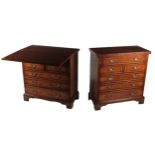 A pair of attractive Georgian style mahogany Bachelors Chests, each with inlaid and crossbanded