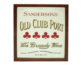 An original Advertisement or Branded Mirror, for "Sandman's Old Club Port - The Brandy Wine -