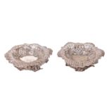A pair of fine quality English silver pierced and decorated Bon Bon Dishes, by George Jackson,