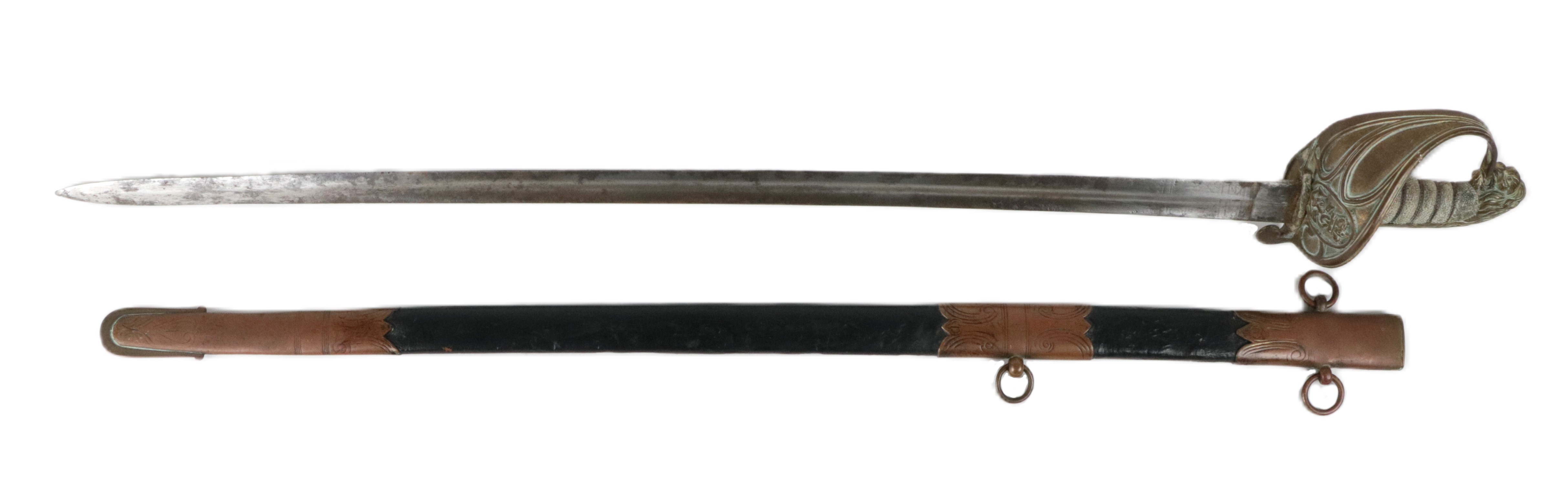 Militaria: A late 19th Century Naval Sword, probably by James Cracknell, Portsea (makers marks worn) - Bild 2 aus 4