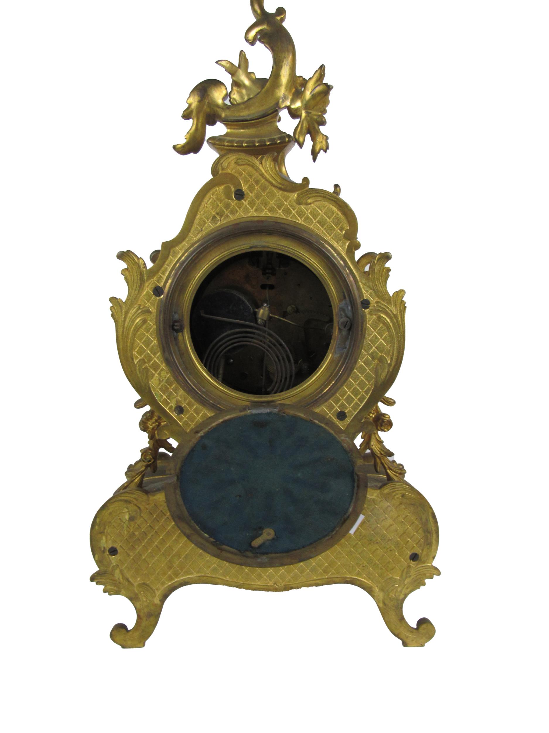 A fine quality Louis XVI French style ormolu Clock, the overall decorated in the rococo taste, - Image 2 of 3