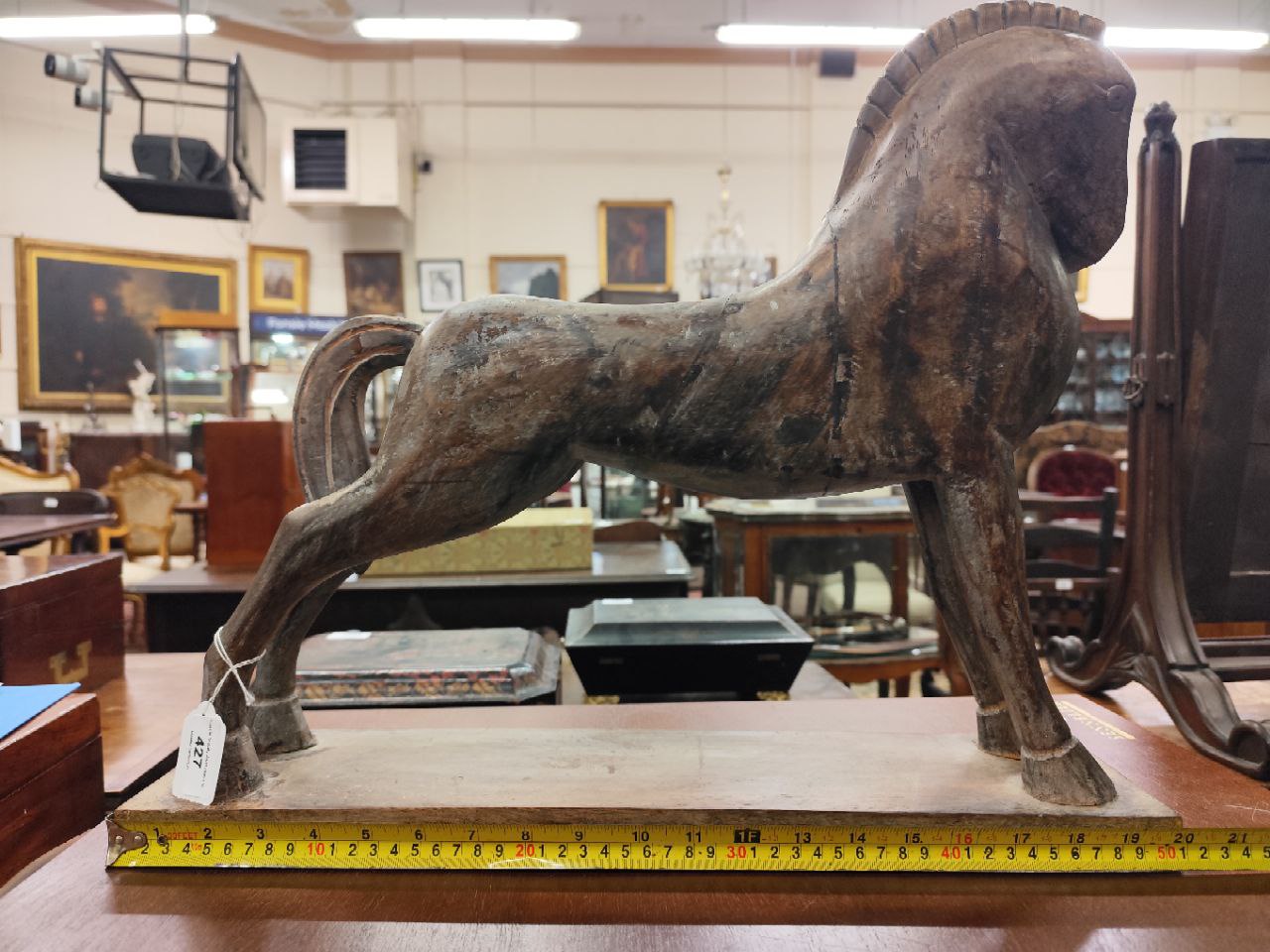 An unusual carved late 19th Century hardwood Model  of a Horse, after the antique. (1) Provenance: - Image 2 of 4