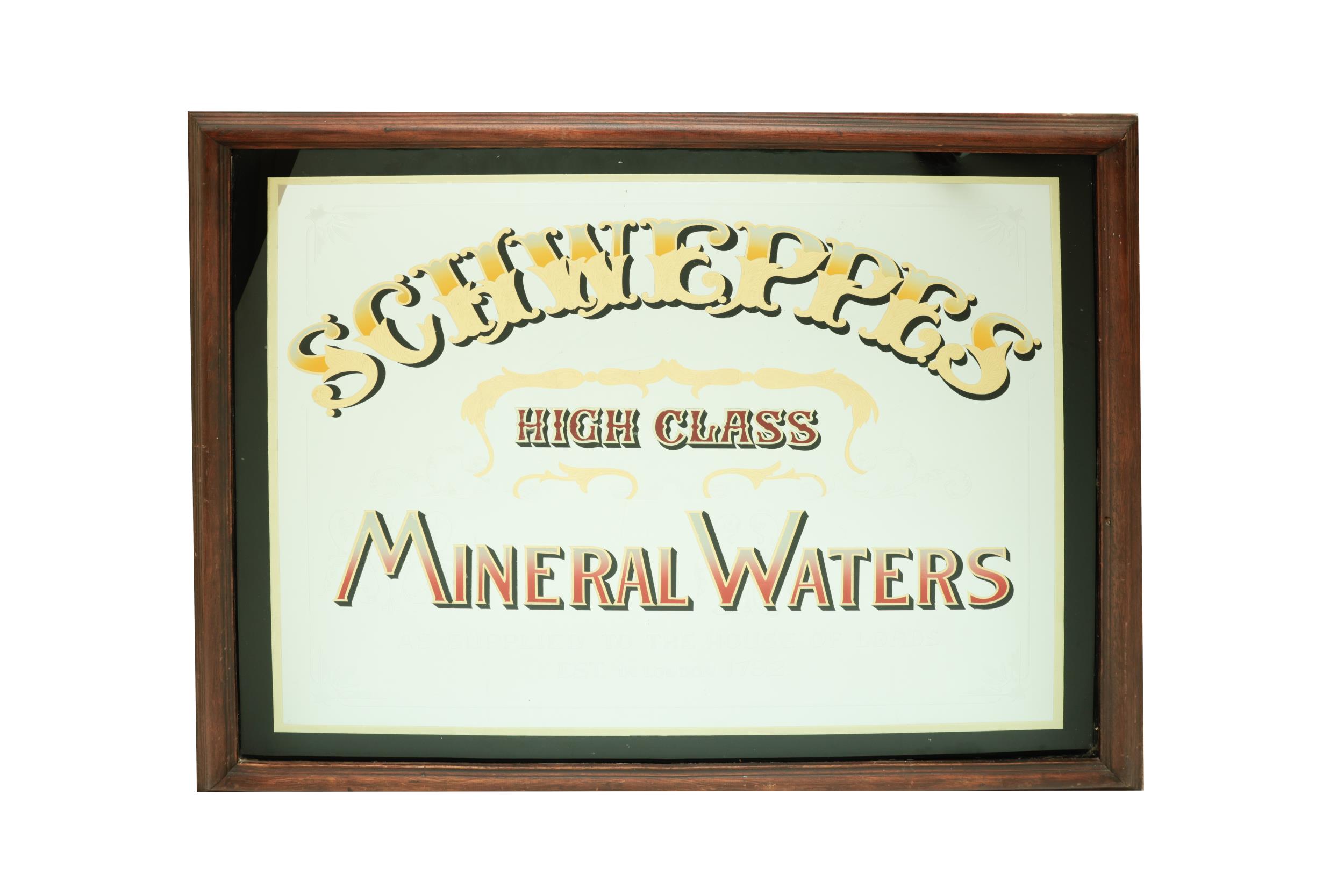 A large and important Advertisement or Branded Mirror, for 'Schweppes - High Class Mineral Waters,