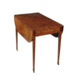 A fine quality Georgian mahogany Pembroke Table, the top with string inlay frieze drawer, with