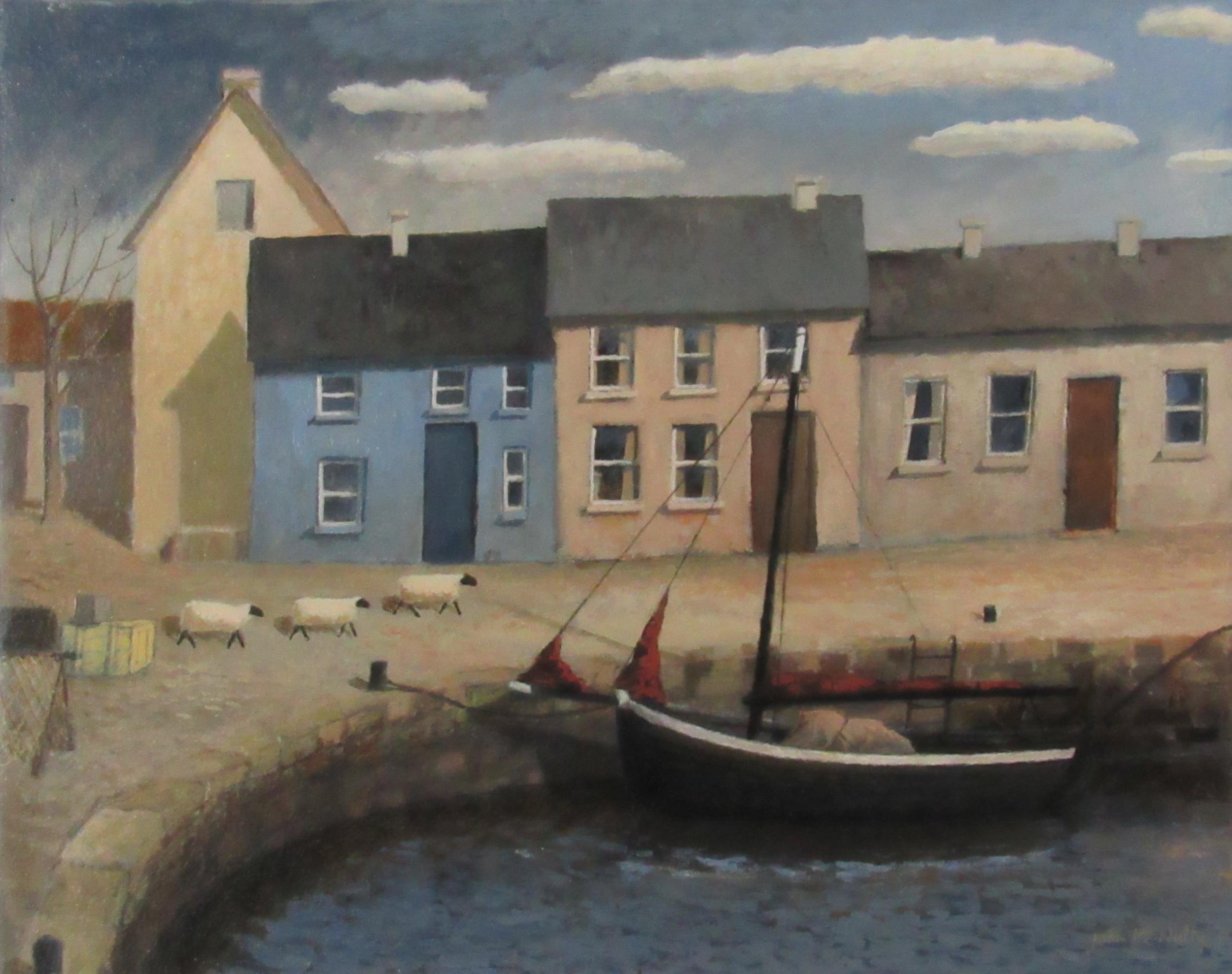 John McNulty, Irish (b. 1949) "Another Good Day to Leave," O.O.C., approx. 40cms x 50cms (16" x 20")