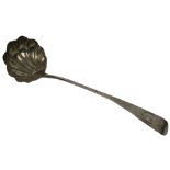 A rare Irish Provincial Soup Ladle, by William Reynolds, Cork (1757-80), decorated with flowers