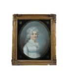 Hugh Douglas Hamilton, RHA (1740-1808) "Jane Vipont Gerrard," (Liscarton, Co. Meath), oval,