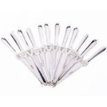 A rare set of 12 silver crested Lobster Forks, Sheffield by George Howson, each fork with crowned