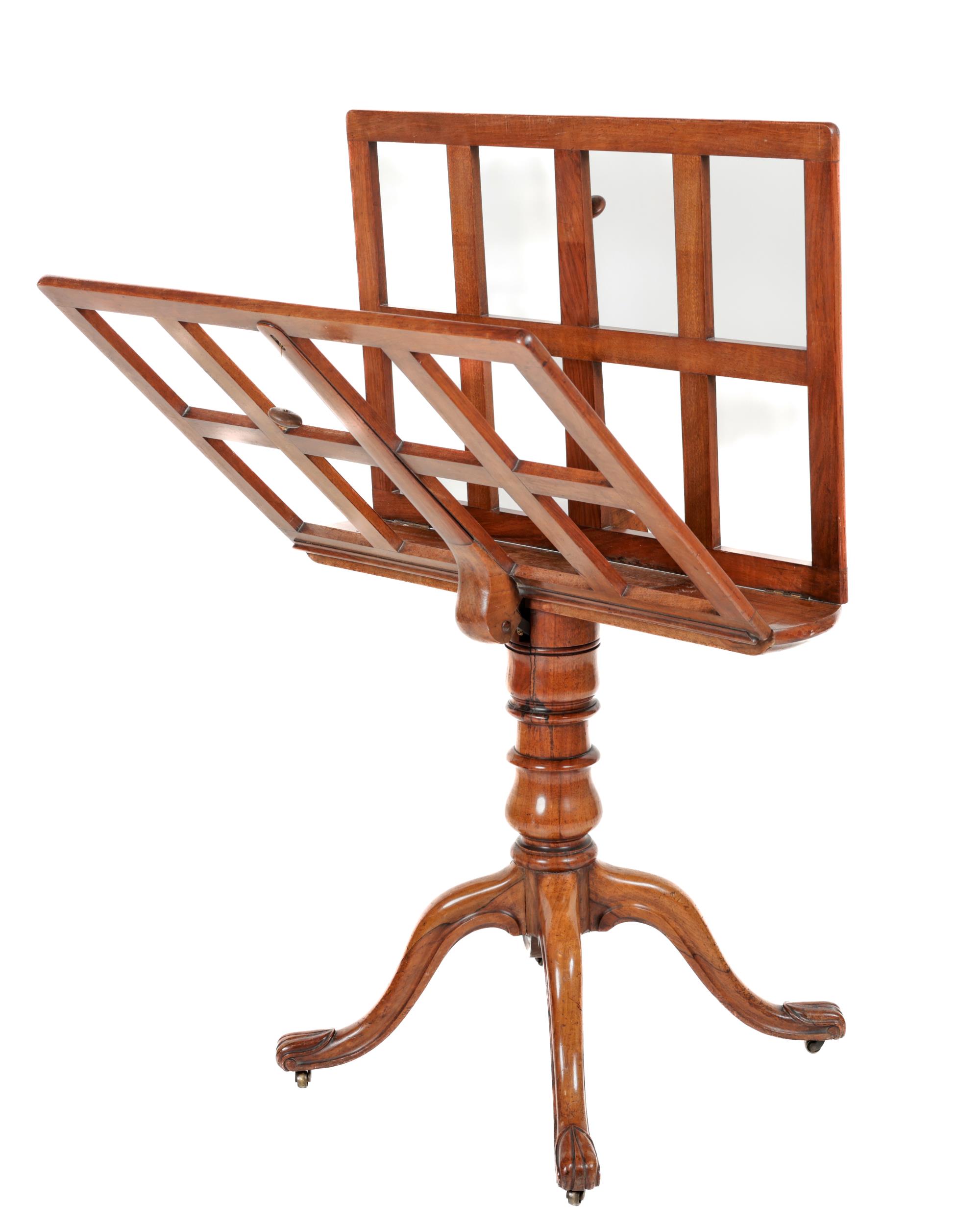 A fine quality William IV mahogany framed Portfolio Stand, with trestle type sides, with opening