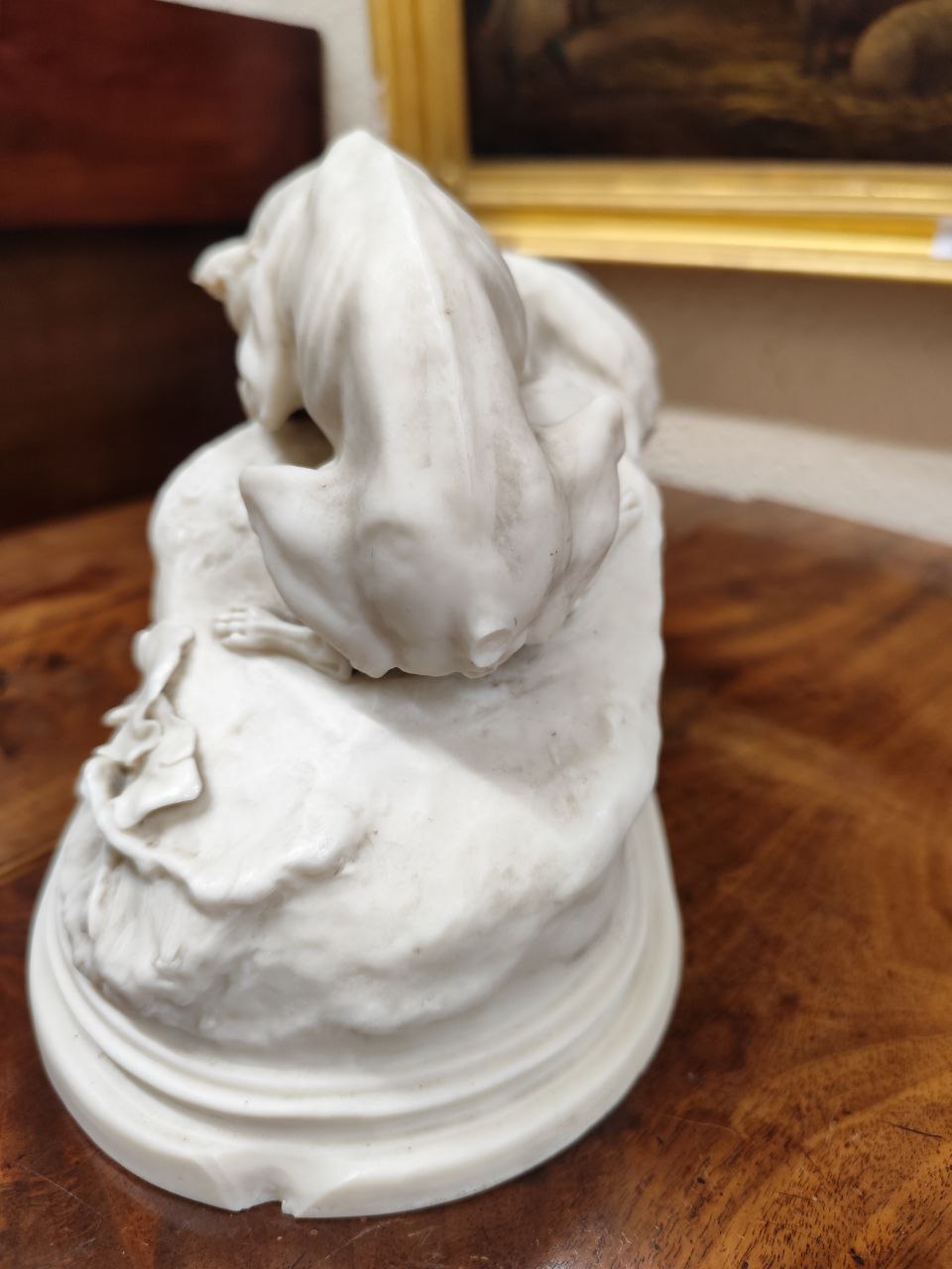 A Copeland Parian ware Model, of a group of Terriers perched outside a rabbit hole, with - Image 4 of 9
