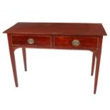 An attractive 19th Century mahogany Side Table, with inlaid border top, over frieze drawers,
