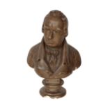 An early 19th Century plaster cast Bust, of Lord Holborn, inscribed 'Pub. 16th July 1820, by C.L.
