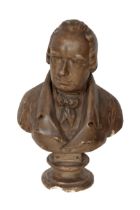 An early 19th Century plaster cast Bust, of Lord Holborn, inscribed 'Pub. 16th July 1820, by C.L.