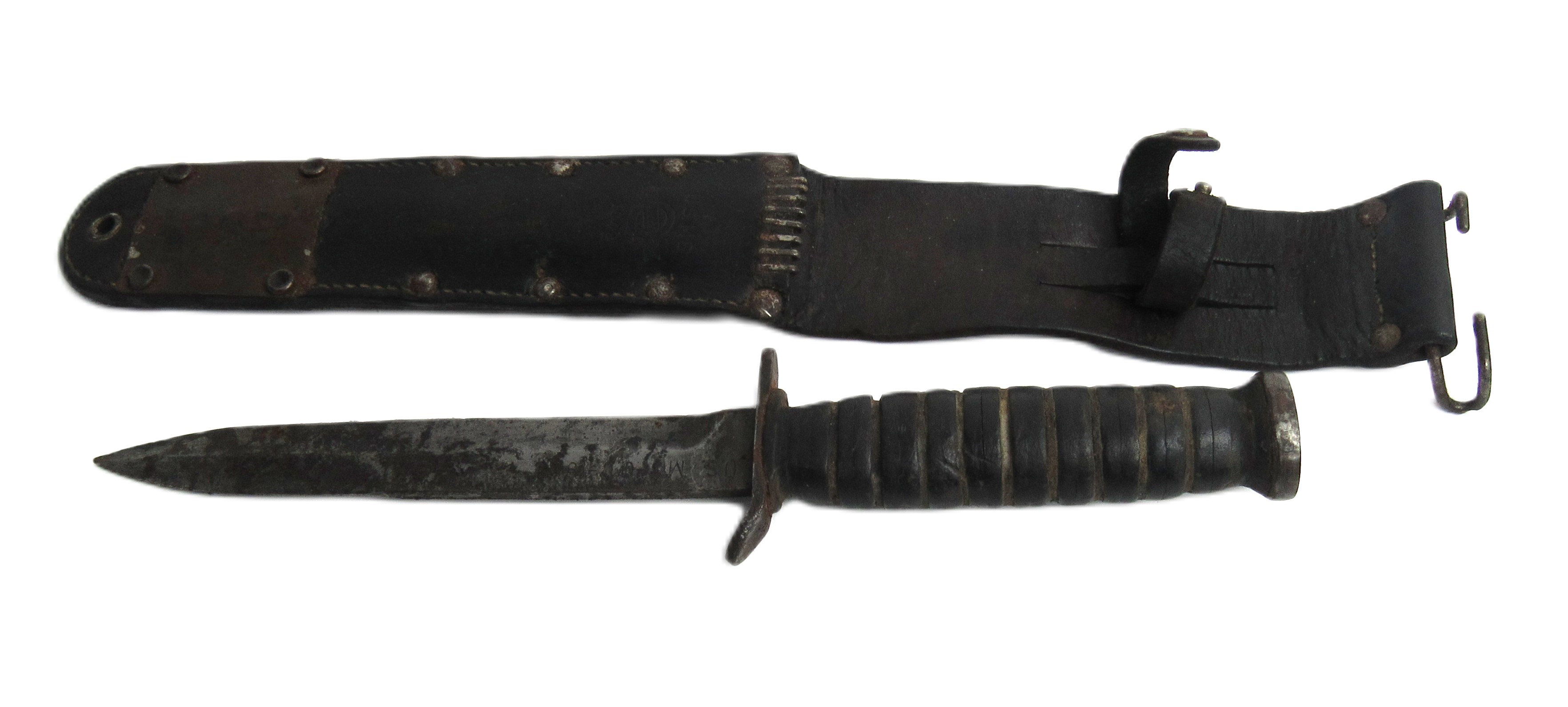 Militaria: A Rare World War II Army Issue 'U.S. Marines' Dagger, with pointed blade, inscribed, in