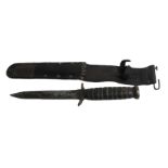 Militaria: A Rare World War II Army Issue 'U.S. Marines' Dagger, with pointed blade, inscribed, in