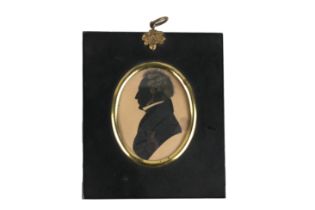 19th Century  Irish School Co. Waterford: Silhouette: "Captain Newport" (Waterford Merchants),