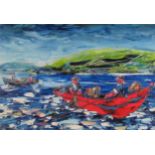 David Coyne, Irish (b. 1979) "Tanfed at Sea," O.O.B., abstract, approx. 44cms x 65cms (17" x 25 1/