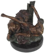 After Isidore Jules Bonheur (1827-1901) "Hercules Fighting the Lion," bronze, approx. 31cms (12 1/