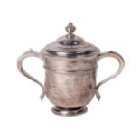 An attractive Georgian style two handled Trophy Cup, by D. & J. Welby, London, c. 24 ounces, the