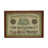 A rare Advertisement Poster,  for "Cork Distillers Co., (Limited) Old Irish Whiskey - Philadelphia