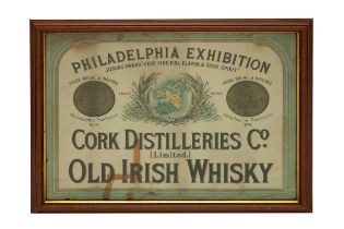 A rare Advertisement Poster,  for "Cork Distillers Co., (Limited) Old Irish Whiskey - Philadelphia