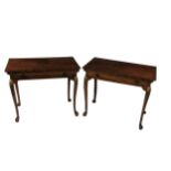 A quality pair of walnut and parcel gilt Side Tables, in the George II style, by John Watson, 8