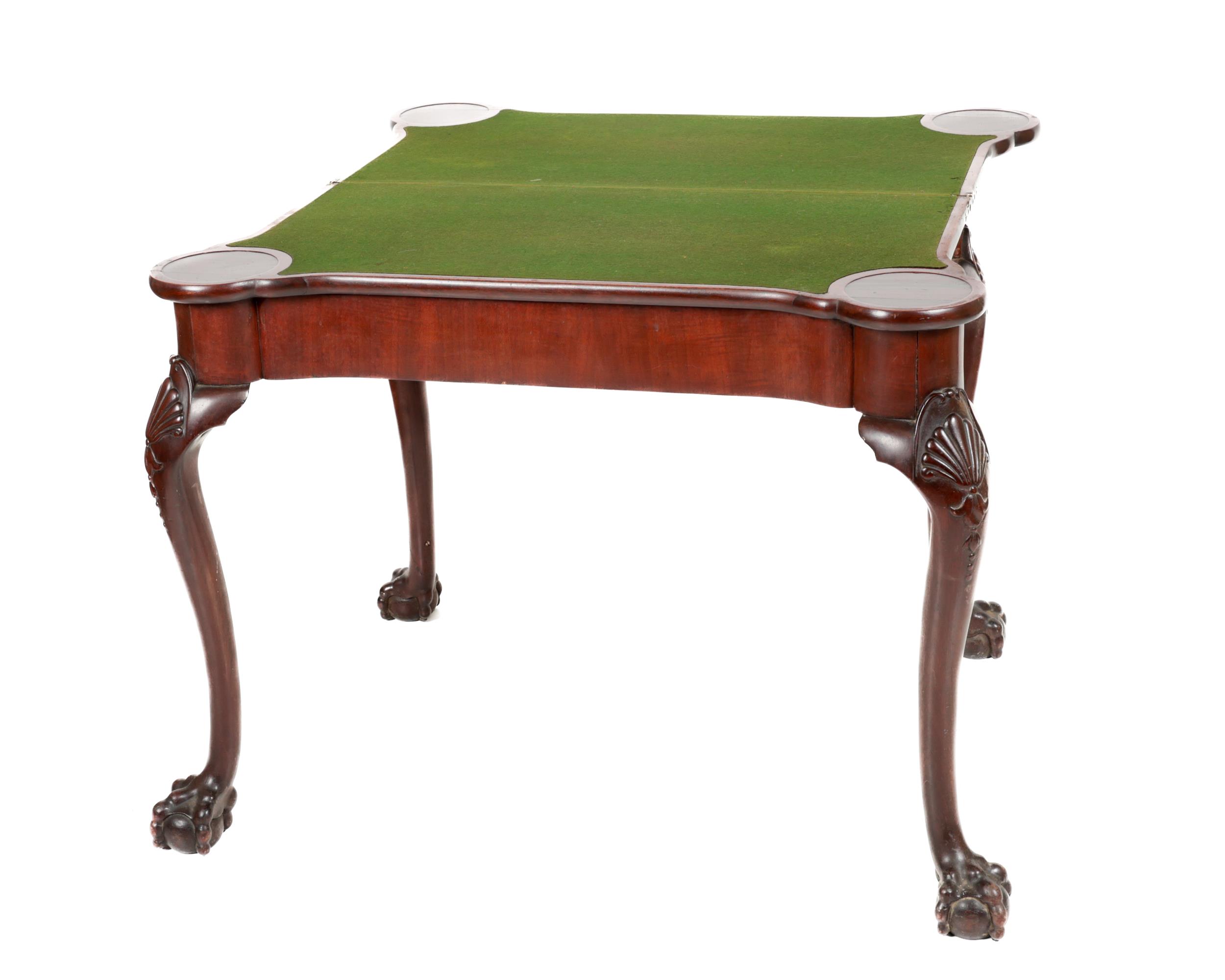 An attractive 19th Century Irish mahogany fold-over Card Table, with projecting four rounded corners - Image 2 of 2